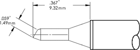 Metcal CVC-5BV4001S Cartridge, Bevel, 1mm, 30 Degree