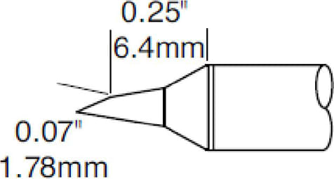 Metcal CVC-5BV6018P Cartridge, Bevel, 1.8mm x 6mm LG, 60 Degree