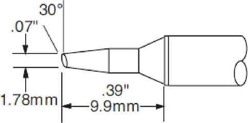 Metcal CVC-6BV6018S Cartridge, Bevel, 1.78mm, 30 Degree