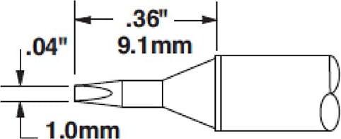 Metcal CVC-5CH0010S Cartridge, Chisel, 1mm, 30 Degree