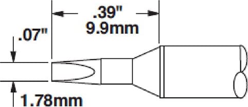 Metcal CVC-6CH0018S Cartridge, Chisel, 1.8mm x 10mm LG, 30 Degree