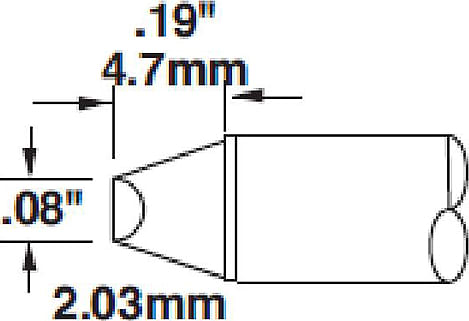 Metcal CVC-5CH0020S Cartridge, Bevel, 2mm, 45 Degree