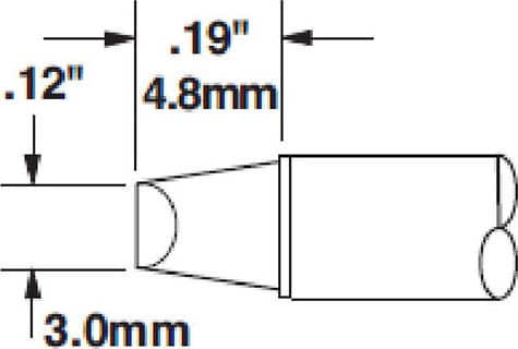 Metcal CVC-5CH0030S Cartridge, Chisel, 3mm x 5mm LG, 90 Degree