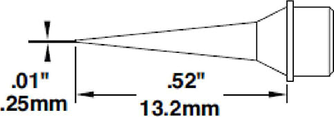 Metcal CVC-5CN0003A Cartridge, Conical, 0.25mm x 13.5mm LG