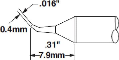Metcal CVC-5CN0004R Cartridge, Conical, Reach, 0.6mm x 8mm LG, 35 Degree