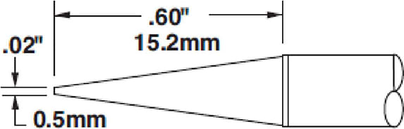 Metcal CVC-5CN0005A Cartridge, Conical, 0.5mm x 15mm LG