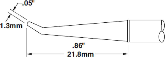 Metcal CVC-5CN0013R Cartridge, Conical, Reach, 1.3mm x 22mm LG, 30 Degree