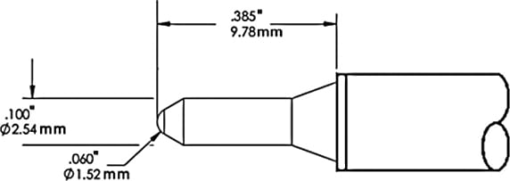 Metcal CVC-5CN1002S Cartridge, Conical, 1.78mm