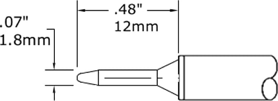 Metcal CVC-5CN1208S Cartridge, Conical, 1.78mm