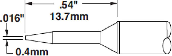Metcal CVC-5CN1304A Cartridge, Conical, 0.6mm x 14mm LG
