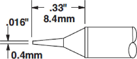 Metcal CVC-5CN1404S Cartridge, Conical, 0.4mm x 9mm LG