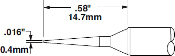 Metcal CVC-5CN1504A Cartridge, Conical, 0.4mm x 15mm LG