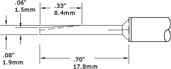 Metcal CVC-5LG1802A Cartridge, Conical, 2mm
