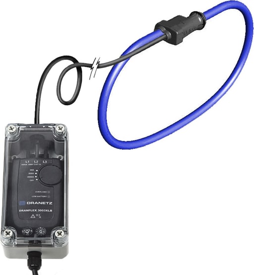 Dranetz DRANFLEX3000XLB24-IP - IP65 version - 30/300/3000A, 24 FLEX PROBE, Single Phase