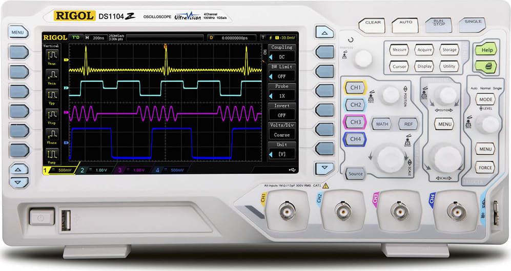 Rigol DS1104Z PLUS-OB Digital Oscilloscopes - Bandwidth: 100 Mhz, Channels: 4, Sampling Rate: 1 GS/S