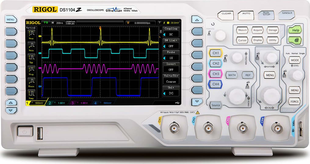 Rigol DS1104Z 100 MHz Digital Oscilloscope with 4 channels