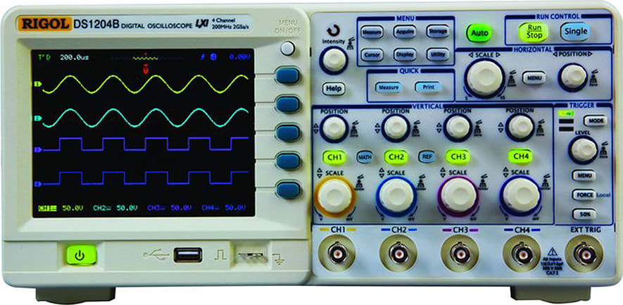 Rigol DS1204B-USED Digital Oscilloscopes - Bandwidth: 200 Mhz, Channels: 4, Sampling Rate: 2 GS/S