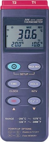 General DT306DL Dual Input Datalogging Thermometer