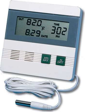 General DTR900 - Indoor Outdoor Digital Thermometer Clock with Date, Time & Memory, Maximum Temperature 176°F