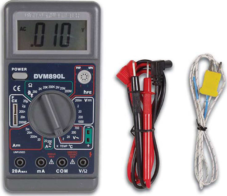 Velleman DVM890L - 3 1/2 DMM - 29 Ranges / 20A / Temperature / Capacitance - Low-Cost