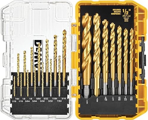 Dewalt DW1361 - Drill Bit Set, Pilot Point Bit, Titanium, 21 Pcs