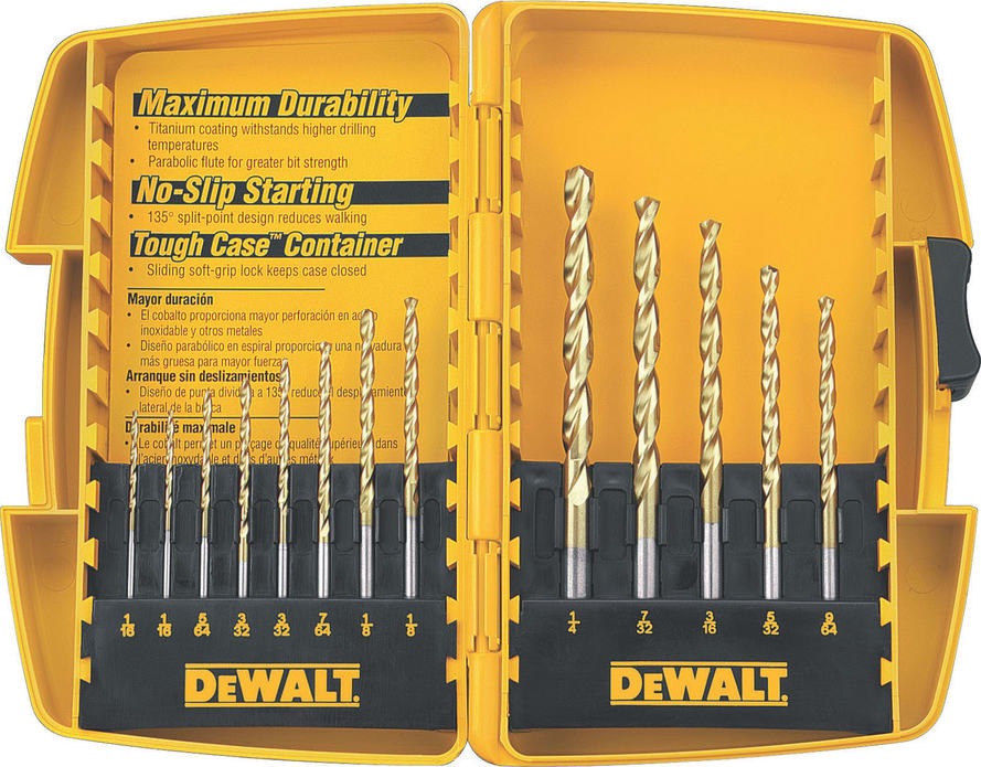 Dewalt DW1363 - Drill Bit Set, 13 Piece, Titanium, 135 Degree Split Point