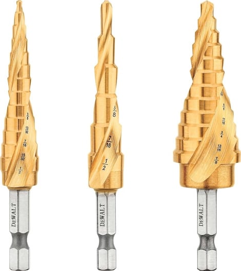 Dewalt DWA1790IR - Drill Bit Set, Impact Ready, Titanium Nitride Coating, Split Point Tip, 3 Pcs