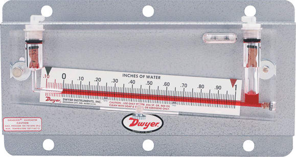 Dwyer M246 - Solid Plastic Stationary Gauge, Inclined, 0-150 mm w.c.