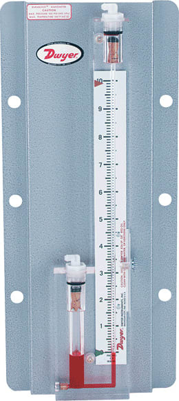 Dwyer M300 - Solid Plastic Stationary Gauge, Vertical, 0-11 cm w.c.