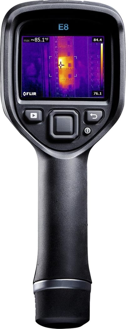 FLIR E8 Open Box Building and Industrial Thermal Imagers - Detector Size: 320 x 240 Sensor, Thermal Sensitivity: 60, Temperature Range Max: 482 F