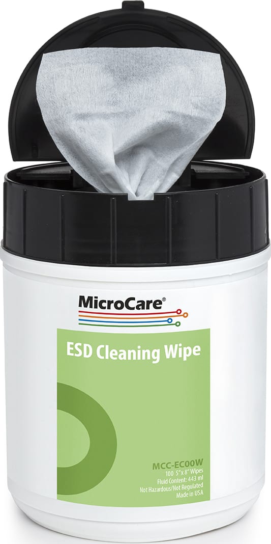 MicroCare MCC-EC00W - Pre Saturated ESD Wipes (100 wipes, 8'x5')