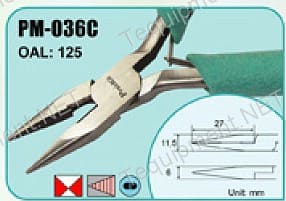 Eclipse Tools PM-036C ESD Safe Cushion-grip Needle Nosed Pliers - with Side Cutter
