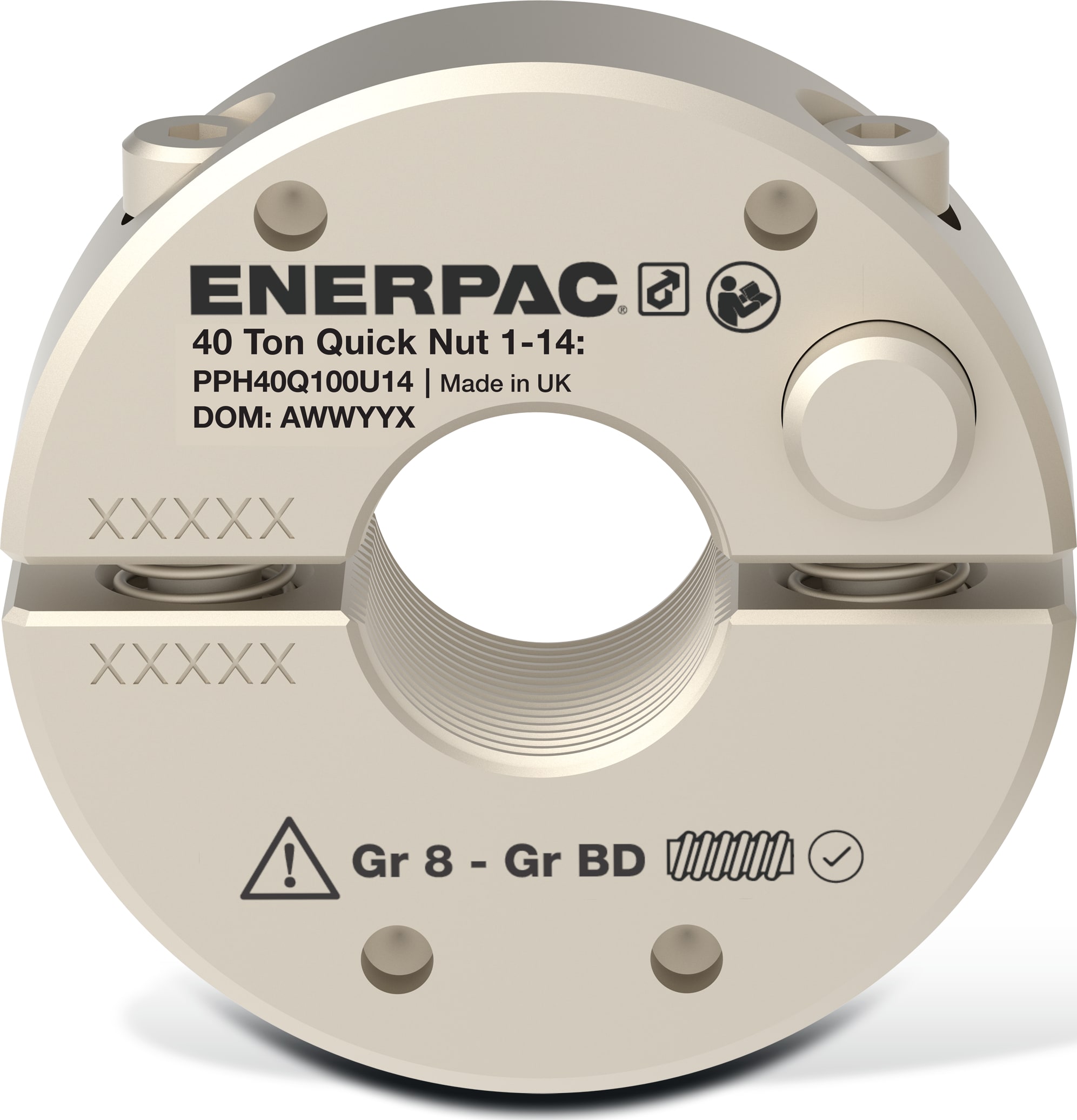 Enerpac PPH40Q100U14 - Quick Nut, for PPH40 Pin Puller, 1' - 14 UNS Internal Thread, PPH Series