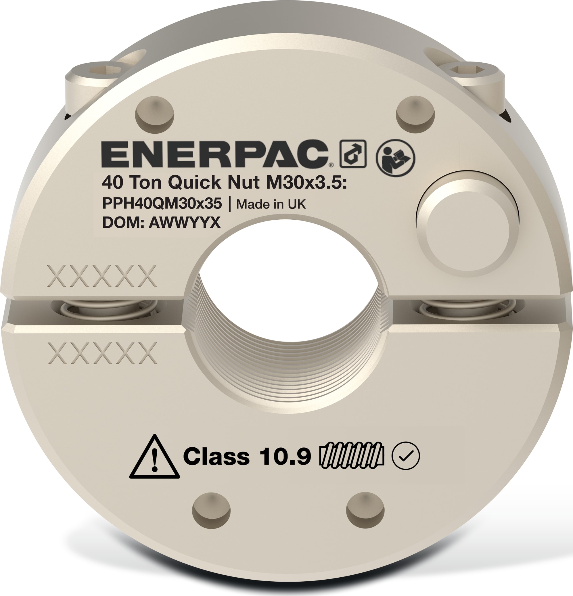 Enerpac PPH40QM30x35 - Quick Nut, for PPH40 Pin Puller, M30 x 3.5 Internal Thread, PPH Series