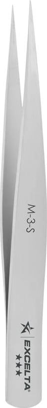 Excelta M-3-S - Tweezers, 3-Star, Straight Fine Point, Miniature, Stainless Steel