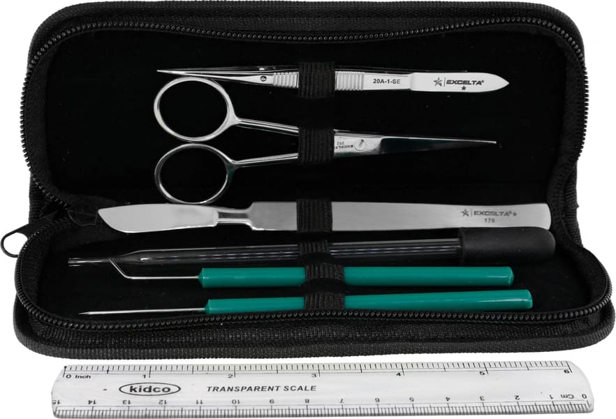 Excelta KST-DIS-1 - Dissection Kit, Anti-Mag. Stainless Steel, Vinyl Black Case