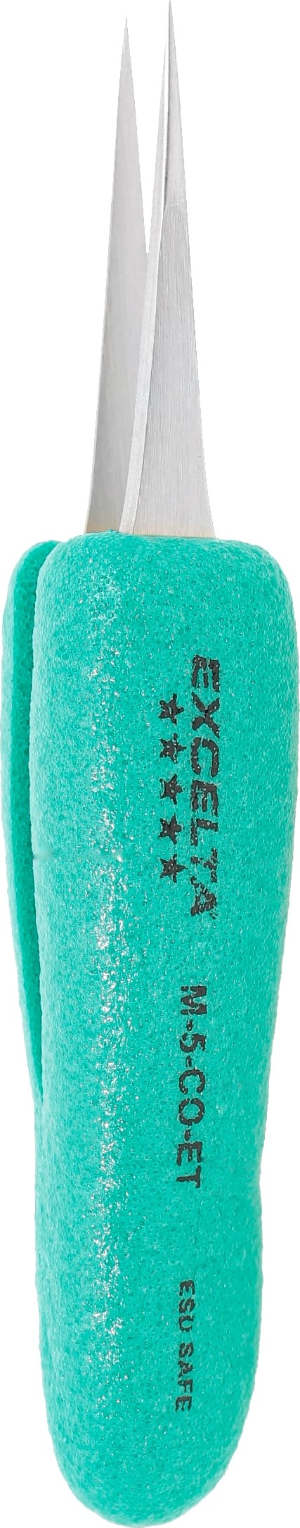 Excelta M-5-CO-ET - Straight Tapered Tip w/Very Fine Points Tweezers, Miniature, 5-Star, 4' OAL
