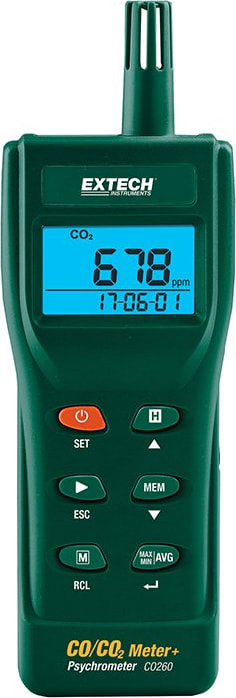 Extech CO260 - Meter/Datalogger for Carbon Monoxide, Carbon Dioxide and IAQ