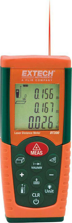 Extech DT300 Laser Distance Meter - Range max: 2 IN, Range Min: 164 Ft, Accuracy: ±0.06” (±1.5mm)
