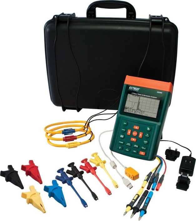Extech PQ3350-3-NIST - Power Quality Analyzer - Type (Power Quality): Single Phase, Maximum Current AC: 3000 A, Maximum Voltage AC: 600 V