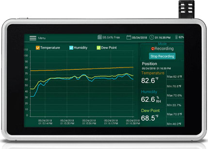 Extech RH550 - Humidity and Temperature Chart Recorder with Touch Screen