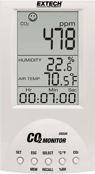 Extech CO220 - Desktop Indoor Air Quality / CO2 Monitor