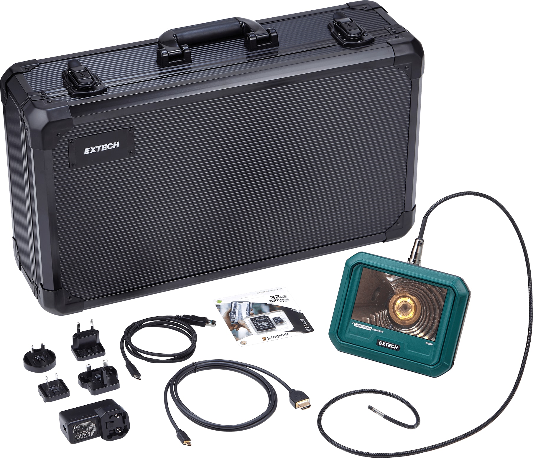 Extech HDV720 - Videoscope Kit with Semi-Rigid Dual HD (4.9 mm × 1 m) Camera Probe
