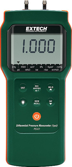 Extech PS101-NIST Pressure Manometer - 1 Psi with Nist