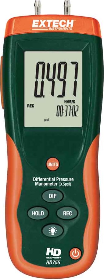 Extech HD755 Pressure Manometer Differential 0.5psi