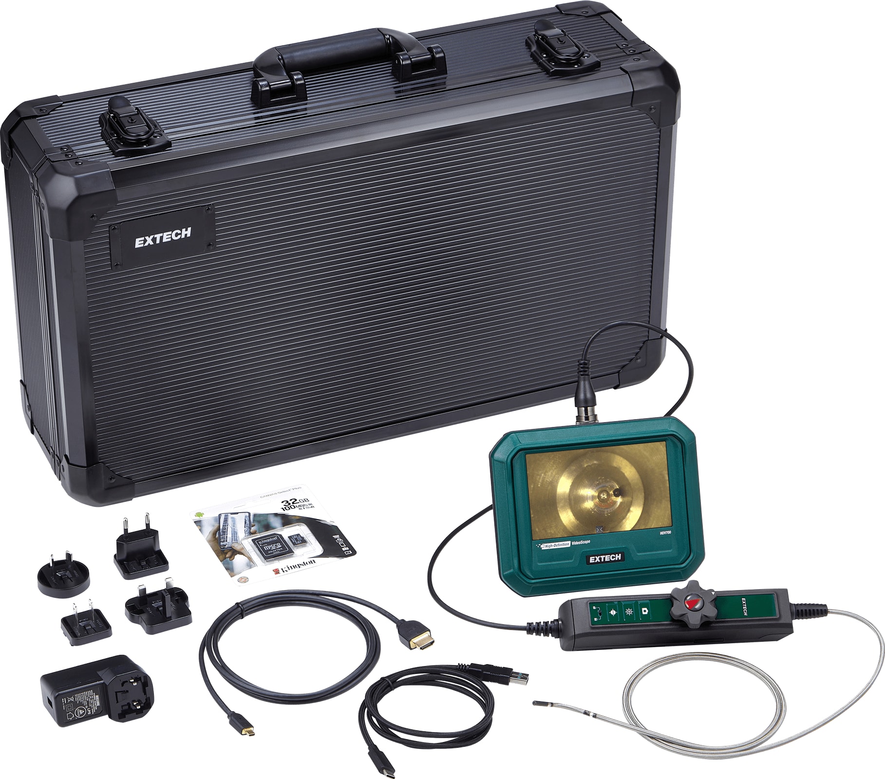 Extech HDV730 - Videoscope Kit with HD 2-Way Articulating Camera Probe (3.9 mm × 1 m)