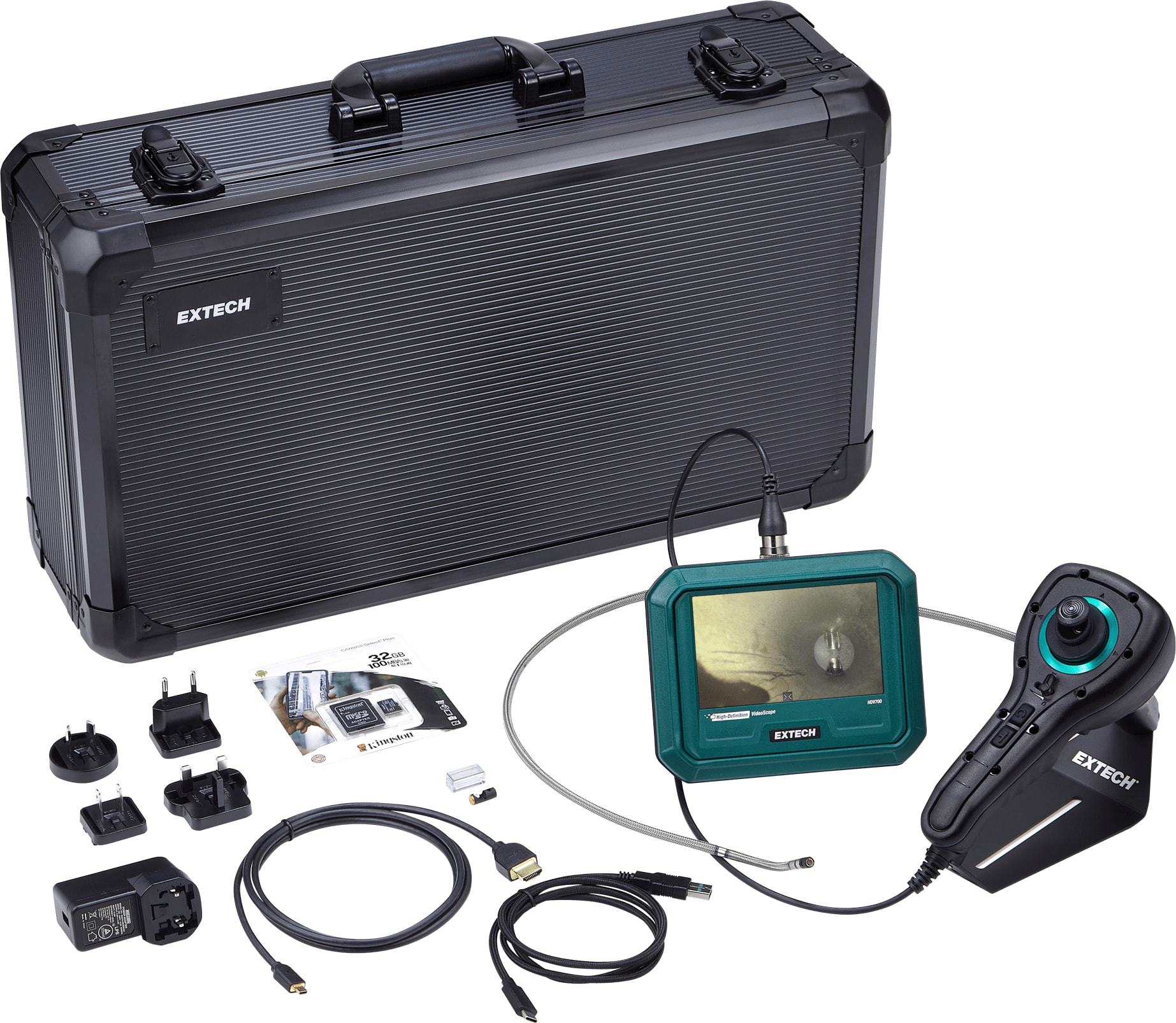 Extech HDV740 - Videoscope Kit with Flexible 4-Way Articulating Camera Probe (6 mm × 1 m)