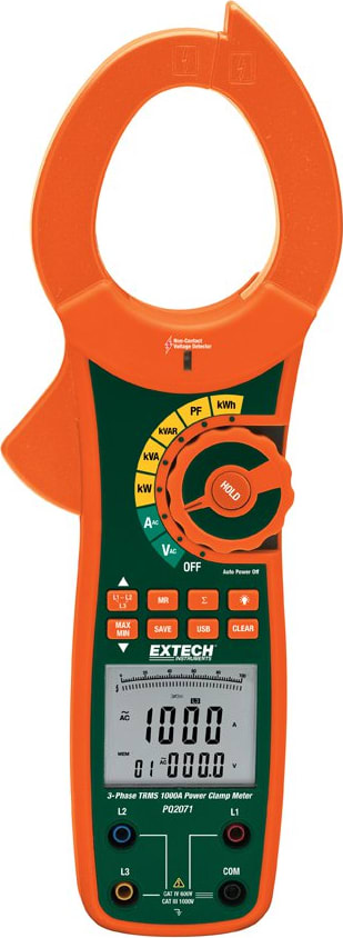 Extech PQ2071 - 3-Phase 1000A True RMS AC Power Clamp Meter