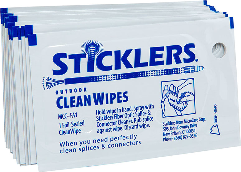 Sticklers MCC-FA1 - Clean Wipes Singles, Dry Wipe for Harsh Environments (50 Sheets per Bag)