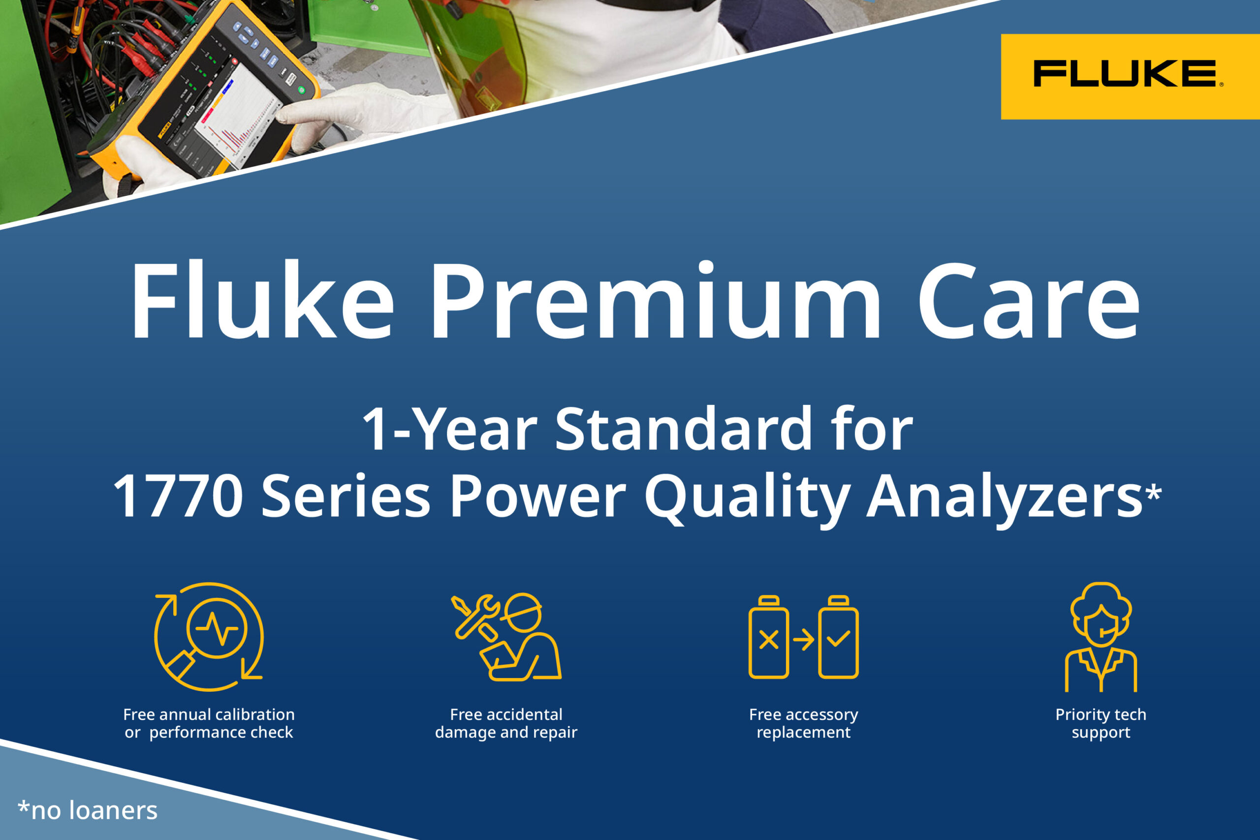 Fluke FPC1S-FPQ170-1 - Fluke Premium Care, 1 Year, No Loaners, For 177X Series PQ